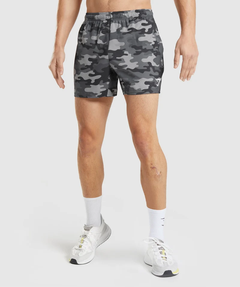 Gymshark Arrival 5" Shorts - Grey Print