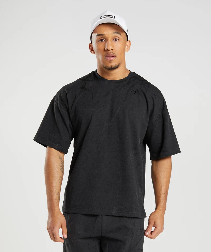 Gymshark Power Short Sleeve Crew - Black Print