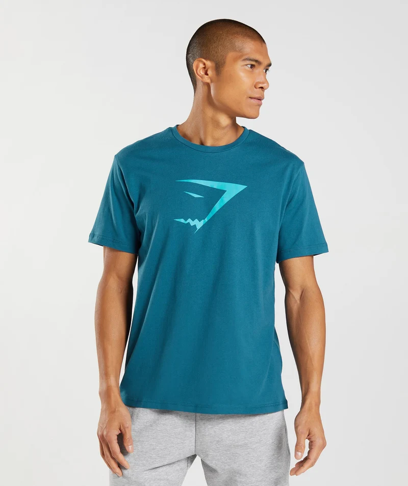 Gymshark Sharkhead Infill T-Shirt - Atlantic Blue