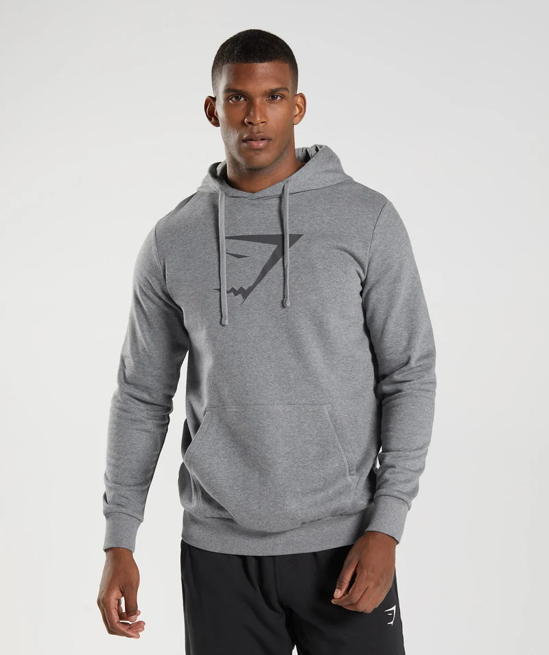 Gymshark Sharkhead Infill Hoodie - Charcoal Grey Marl