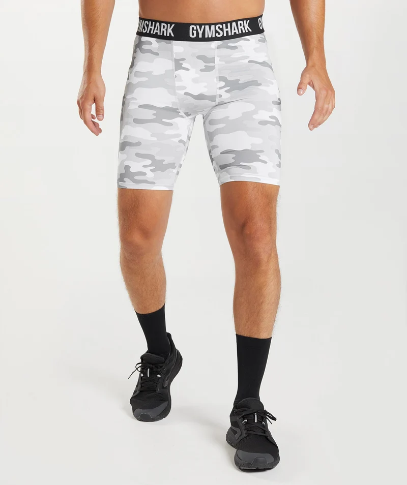 Gymshark Element Baselayer Shorts - Light Grey Print