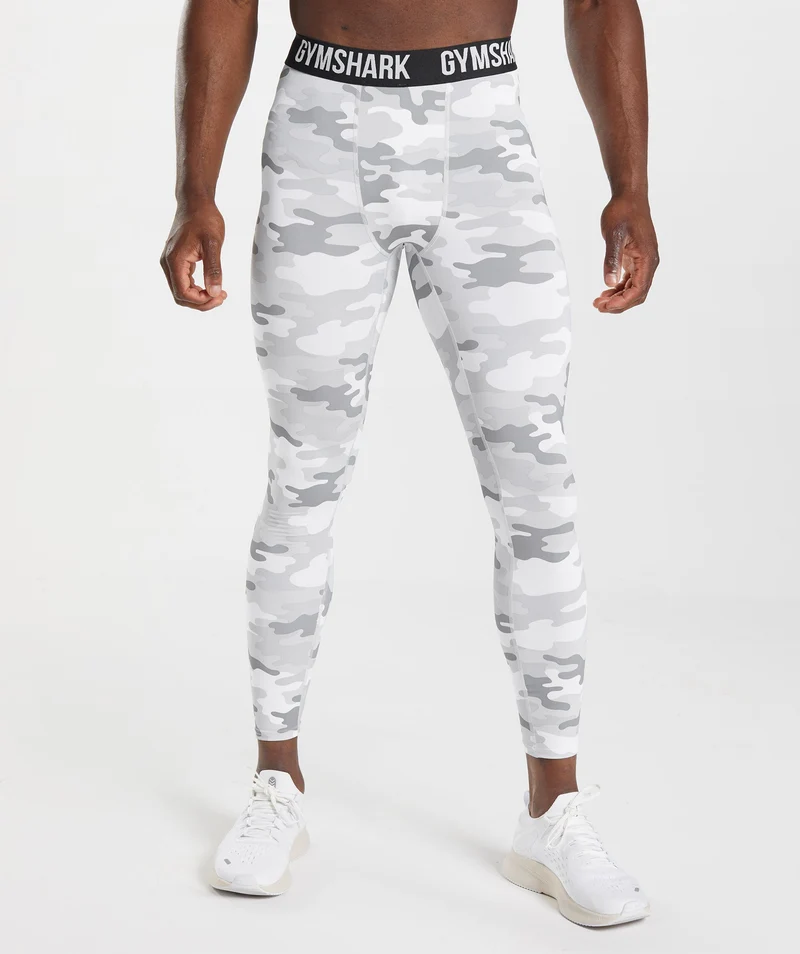 Gymshark Element Baselayer Leggings - Light Grey Print