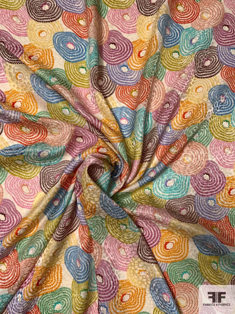 Ethnic Circles Printed Silk Jacquard - Multicolor