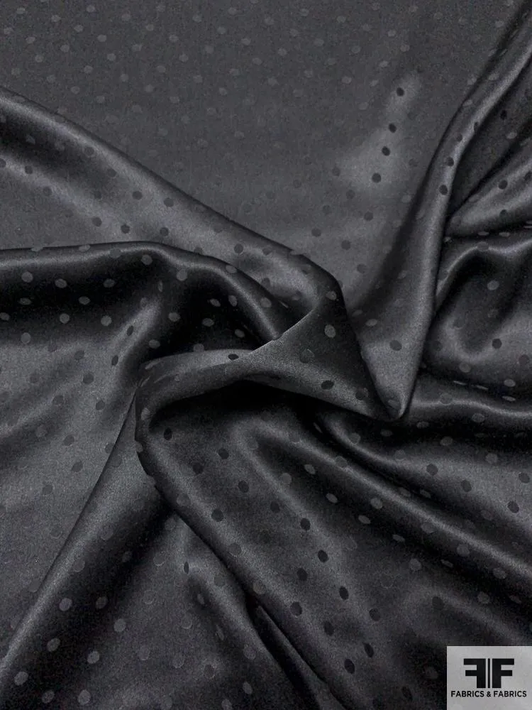 Classic Polka Dot Silk Jacquard - Black