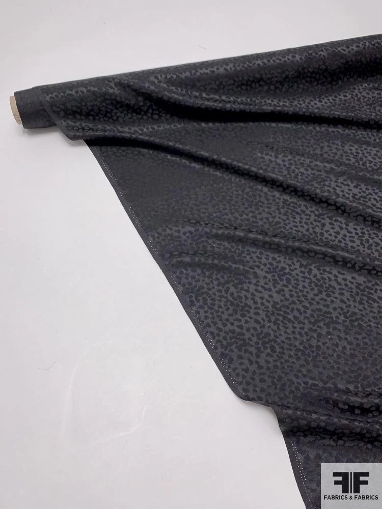 Italian Pebble Pattern Silk Jacquard - Jet Black