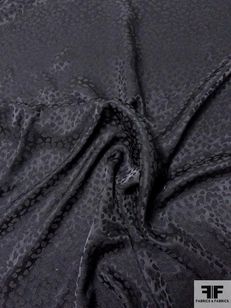 Italian Pebble Pattern Silk Jacquard - Black
