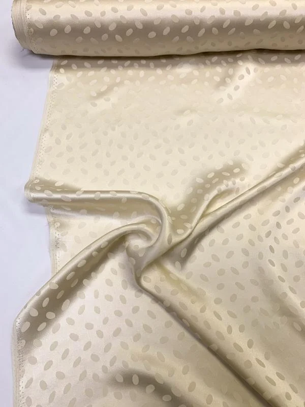 Oval Dots Silk Jacquard - Ivory