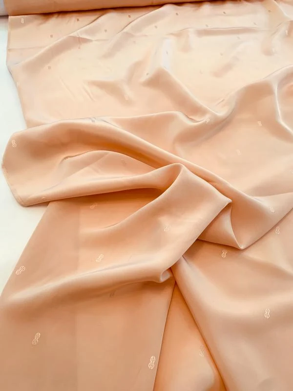 Bill Blass Logo Silk Jacquard - Peach
