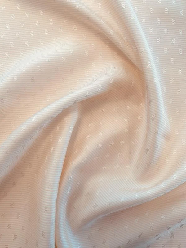 Ditsy Geometric and Railroad Striped Silk Jacquard - Blush