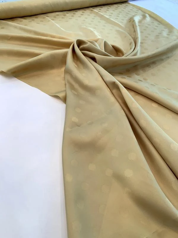 Hazy Polka Dot Twill Silk Jacquard - Yellow-Gold