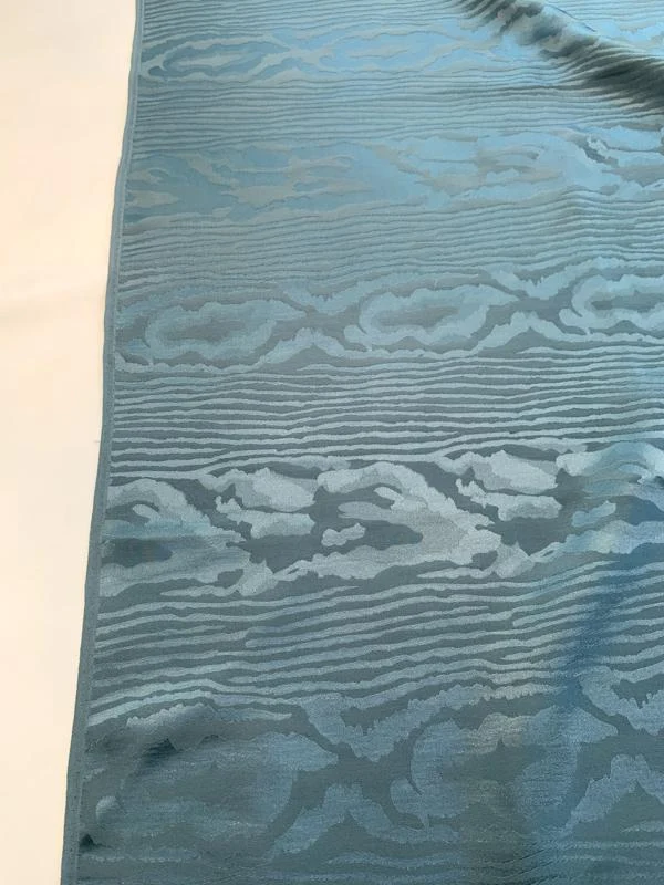 Wood Grain Silk Jacquard - Cadet Slate Blue