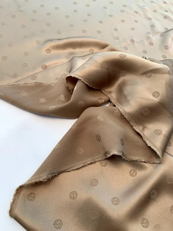 Zac Posen Monogram Z Silk Jacquard - Caramel Gold