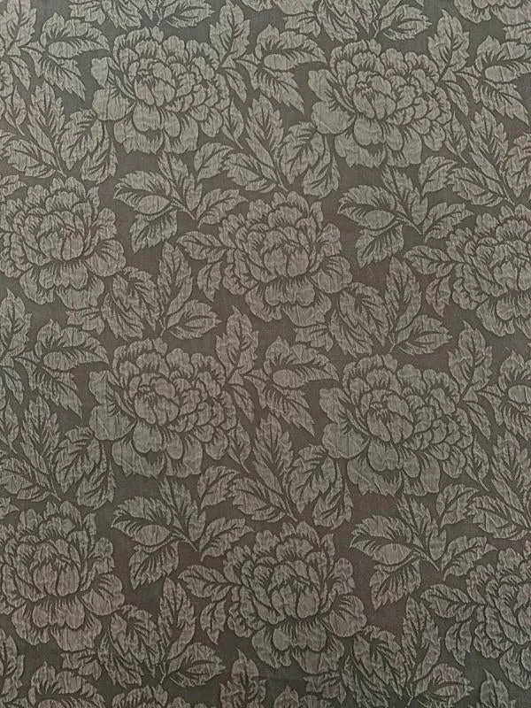 Floral Washed Cloqué Silk Jacquard - Black
