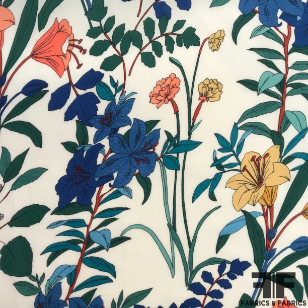 Blooming Floral Printed Silk Georgette - Multicolor