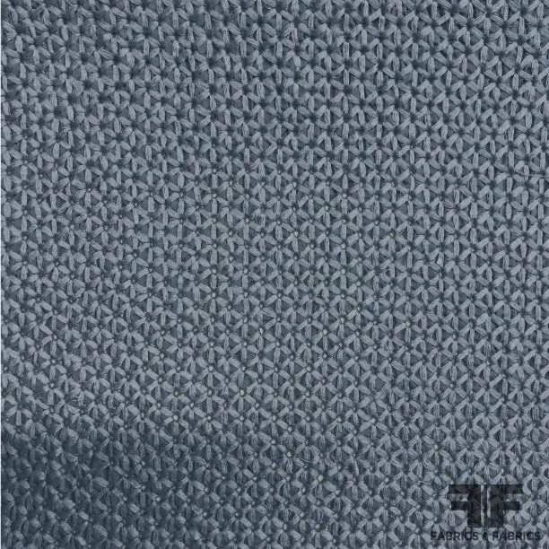 Geometric Embroidered Cotton - Blue