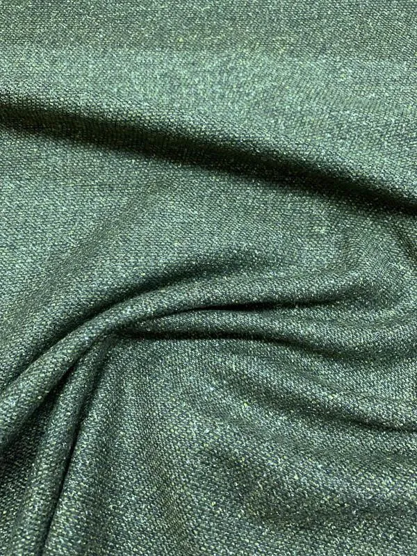 Italian Heathered Wool Tweed - Forest Green