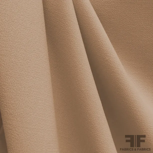 Italian Double Faced Wool Crepe - Medium Brown