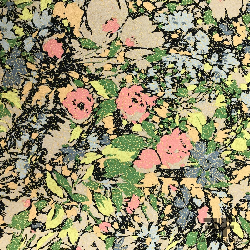 Floral Printed Silk Crepe - Multicolor