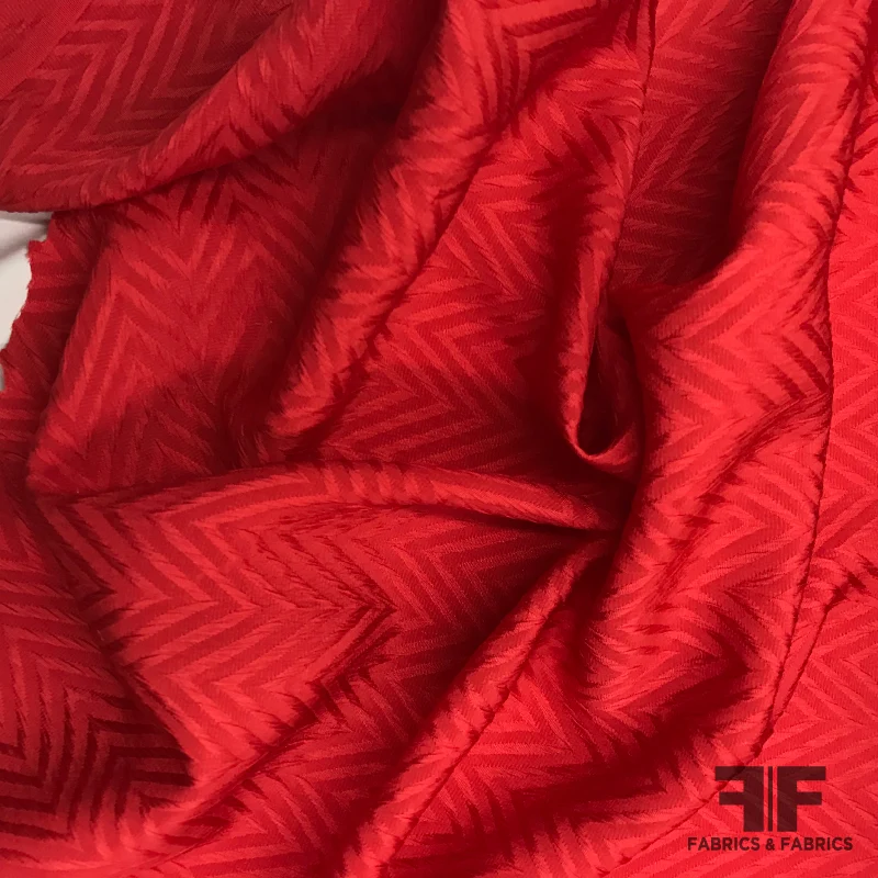 Chevron Silk Jacquard - Red