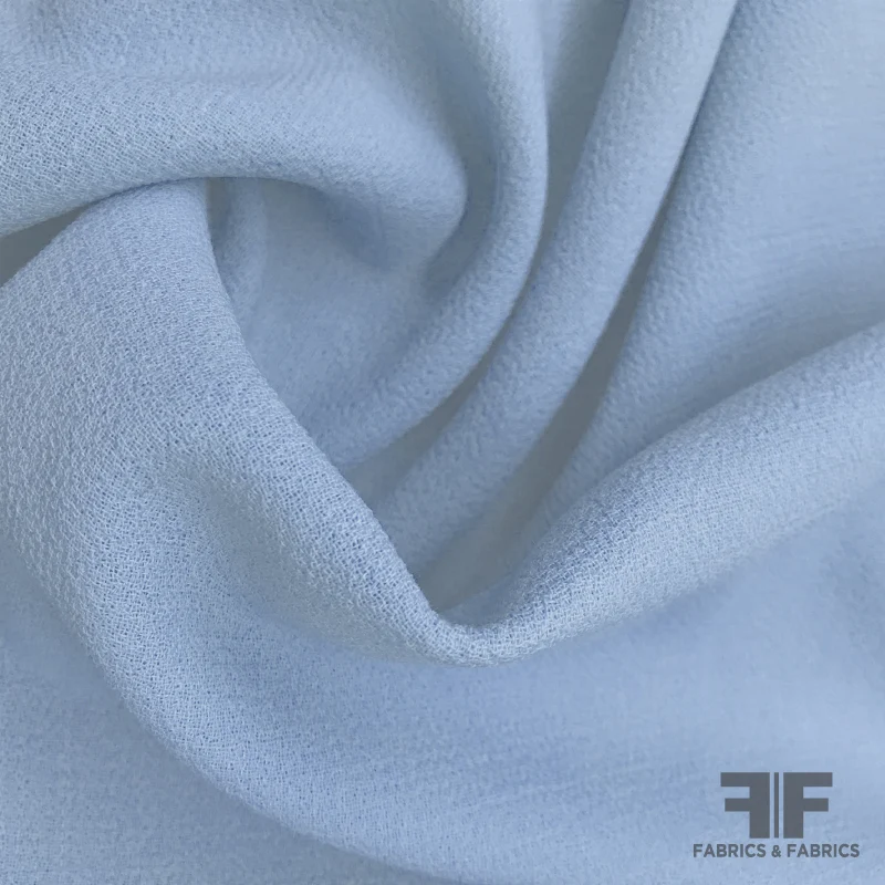 Italian Double Faced Wool Crepe - Blue/Grey