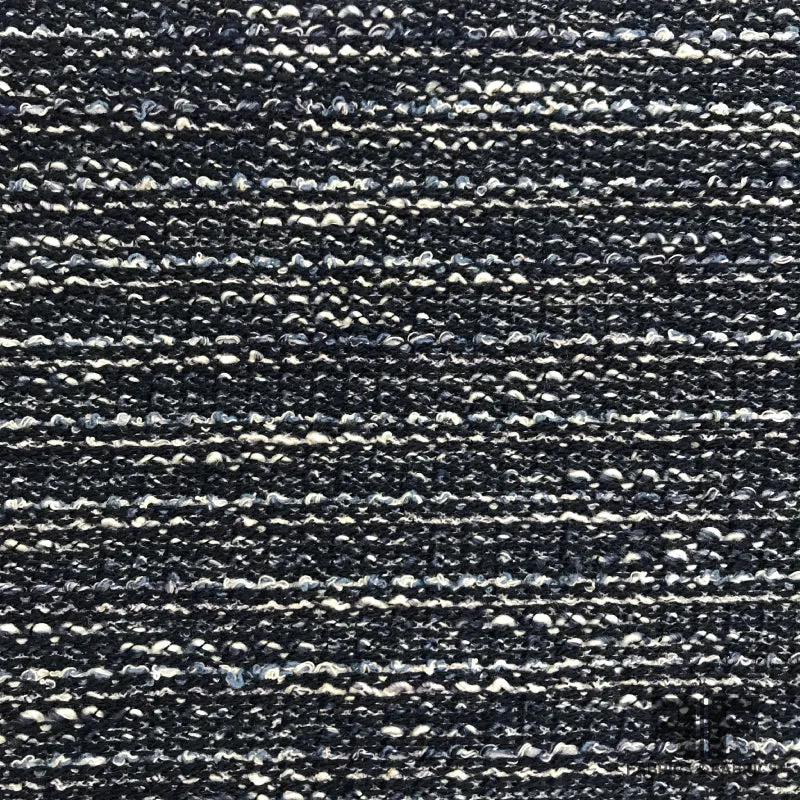 Textured Two-Toned Cotton Poly Knit - Navy / White