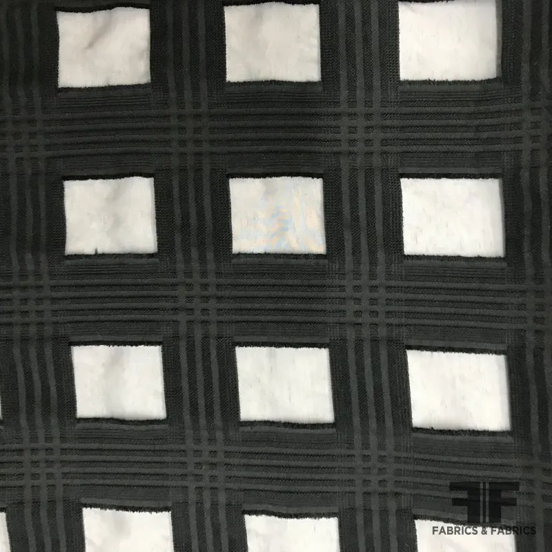 Italian Plaid-Like Semi Sheer Novelty - Black