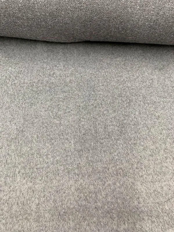 Short-Mohair Boucle Wool Coating - Grey