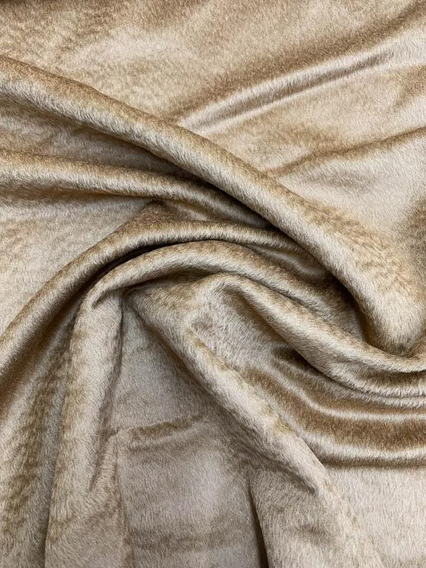 Italian Alpaca Long-Hair Wool Coating - Saddle Brown