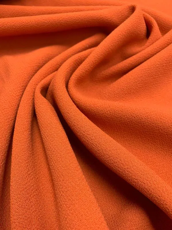 Italian Quality Double Wool Crepe - Deep Orange