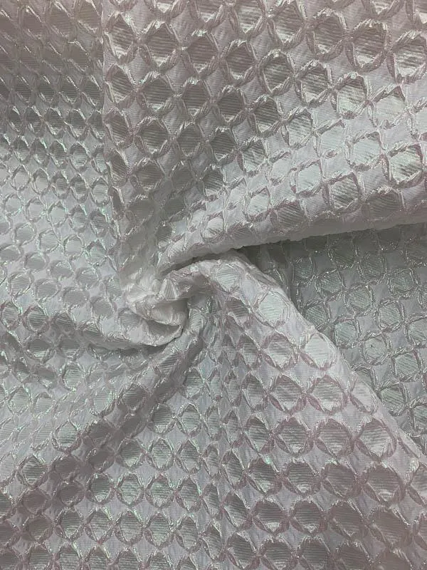 Christian Siriano Italian Aurora Borealis Geometric Matelassé Novelty - White