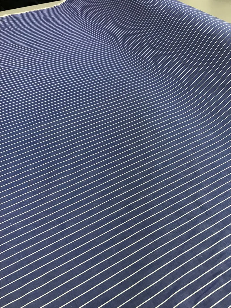 Striped Cotton Shirting - Blue / White