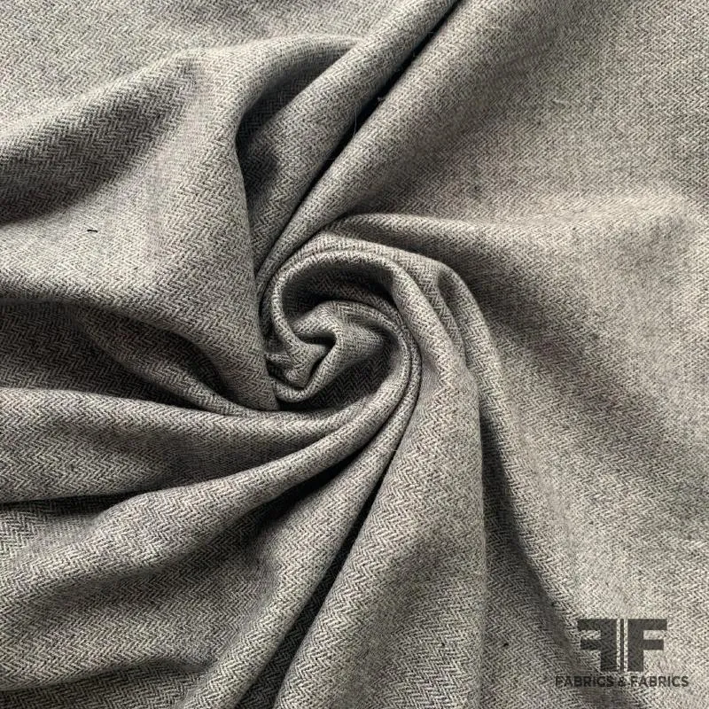 Italian Wool Herringbone - Steel Grey