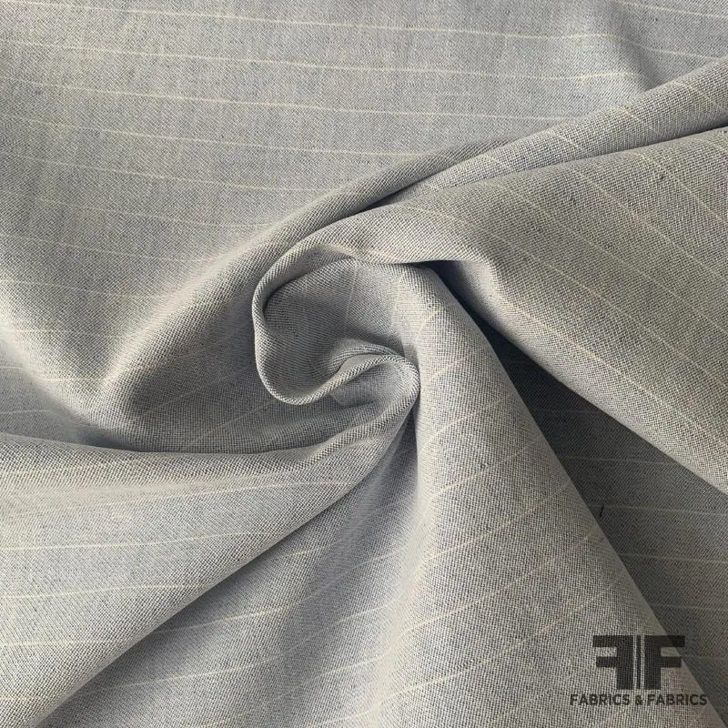 Striped Cotton Denim - Light Blue