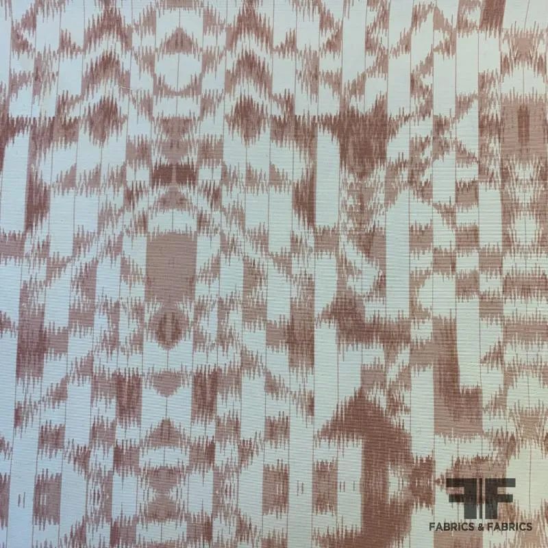 Ikat Cotton Faille - Pink/Off White