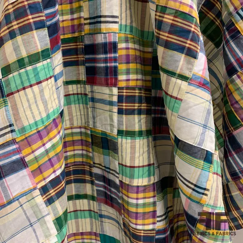 Patchwork Madras Plaid Shirting - Multicolor