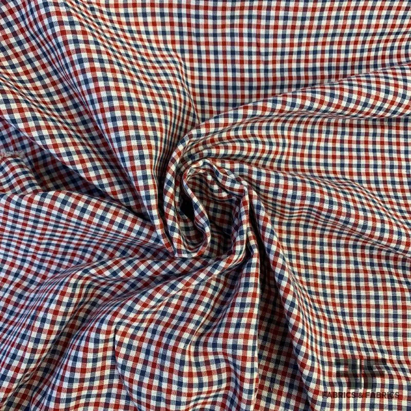 Double-Faced Reversible Cotton Gingham- Red/White/Blue