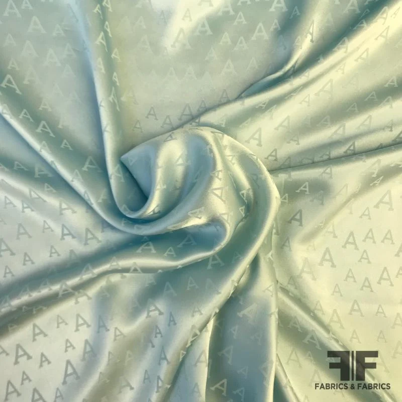 Letter ‘A’ Pattern Silk Jacquard - Baby Blue