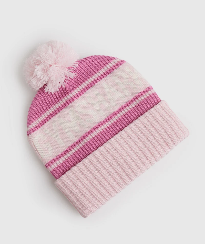 Gymshark Pom Beanie - Blossom Pink/Sweet Pink/White