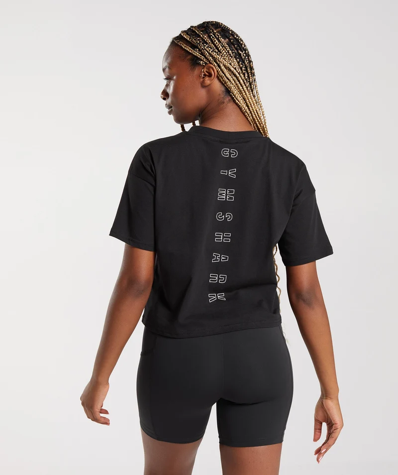 Gymshark Central Graphic Midi Tee - Black