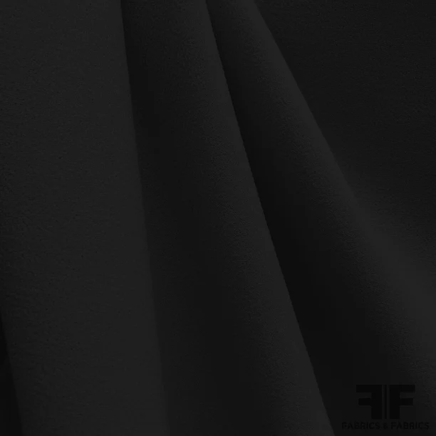 Italian Double Faced Wool Crepe - Black