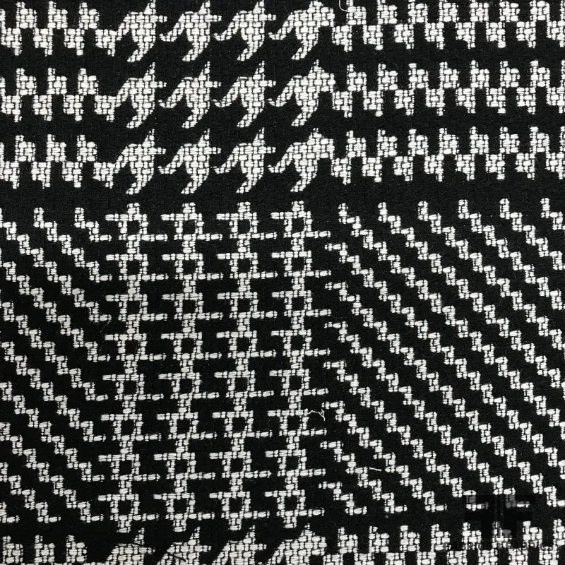 Glen Plaid Wool Coating - Black/White