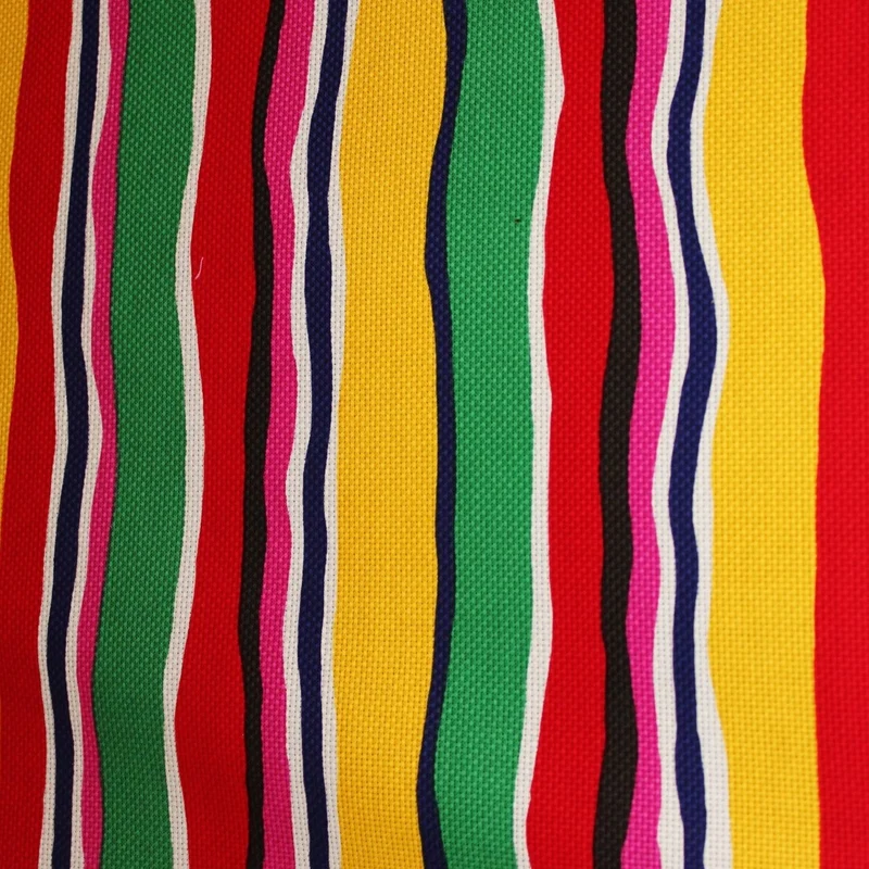 Wavy Striped Printed Cotton Pique - Multicolor