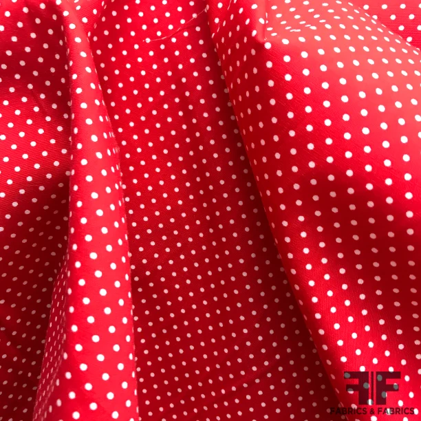 Polka Dot Printed Cotton Lawn - Red/White