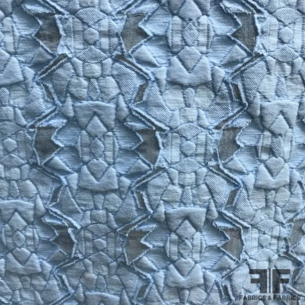 Geometric Art Deco Novelty Jacquard - Blue