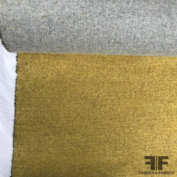 Italian Double Faced Wool - Mustard Yellow/Grey