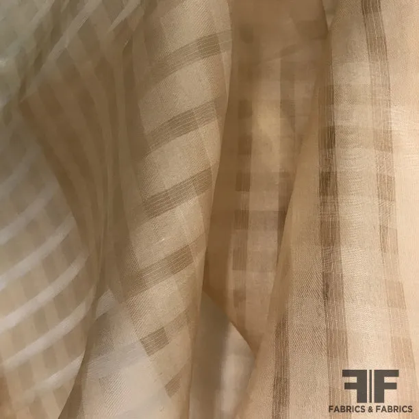 Italian Gingham Organza - Beige