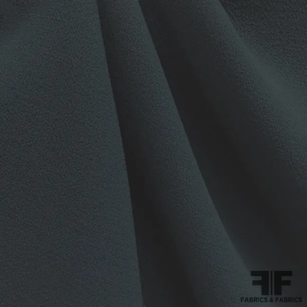 Italian Double-Faced Wool Crepe (Fused) - Black