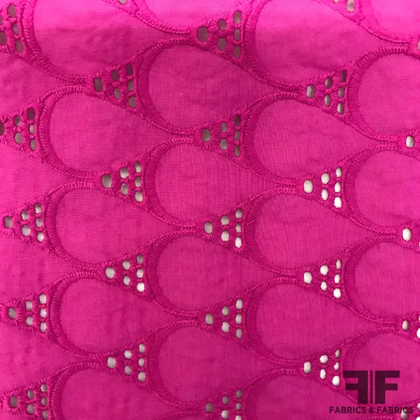 Geometric Eyelet Cotton - Purple/Pink