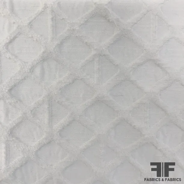 Crosshatch Jacquard Cotton - White