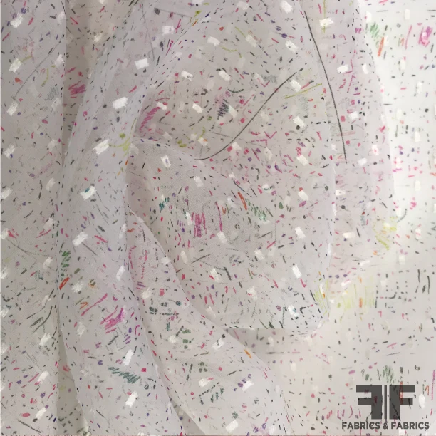 Novelty Italian Confetti Dot Silk Organza - Multicolor